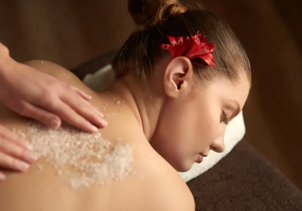 Traditional Balinese body scrub and lulur treatment for skin exfoliation