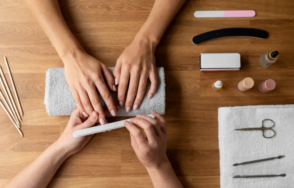 Professional manicure and nail care service at Love Lia spa Legian Bali